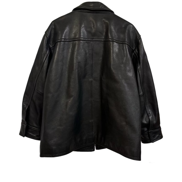 Coach Mens Black Leather Motorcycle/ Biker Zip Jacket Sz XL - Picture 3 of 7